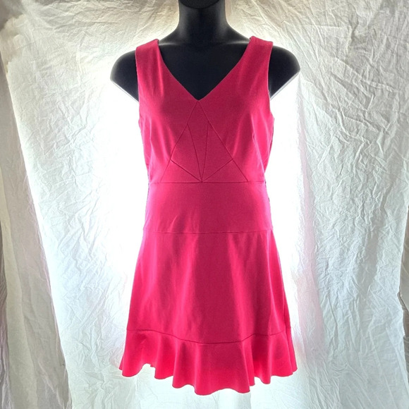 Pretty Pink Ruffle Hem Dress EUC - Picture 1 of 11